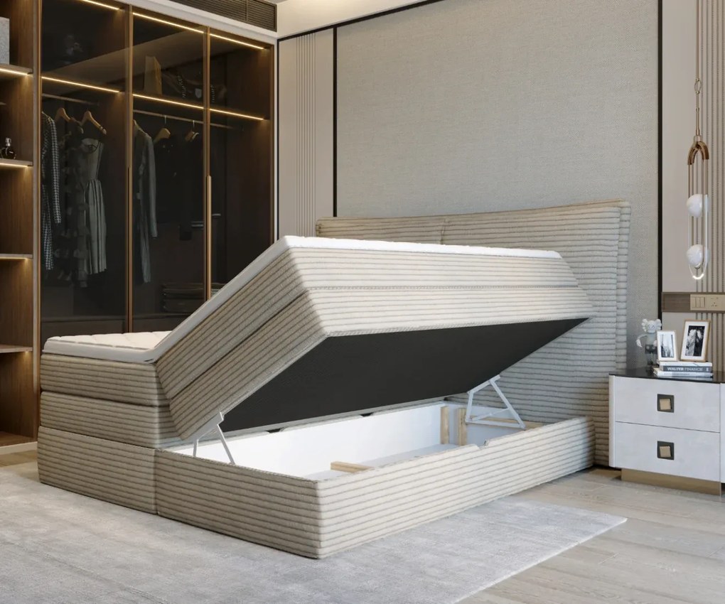 Boxspring posteľ HERMES Šírka postele: 180x200cm, Cenová skupina látky: basic 1cs