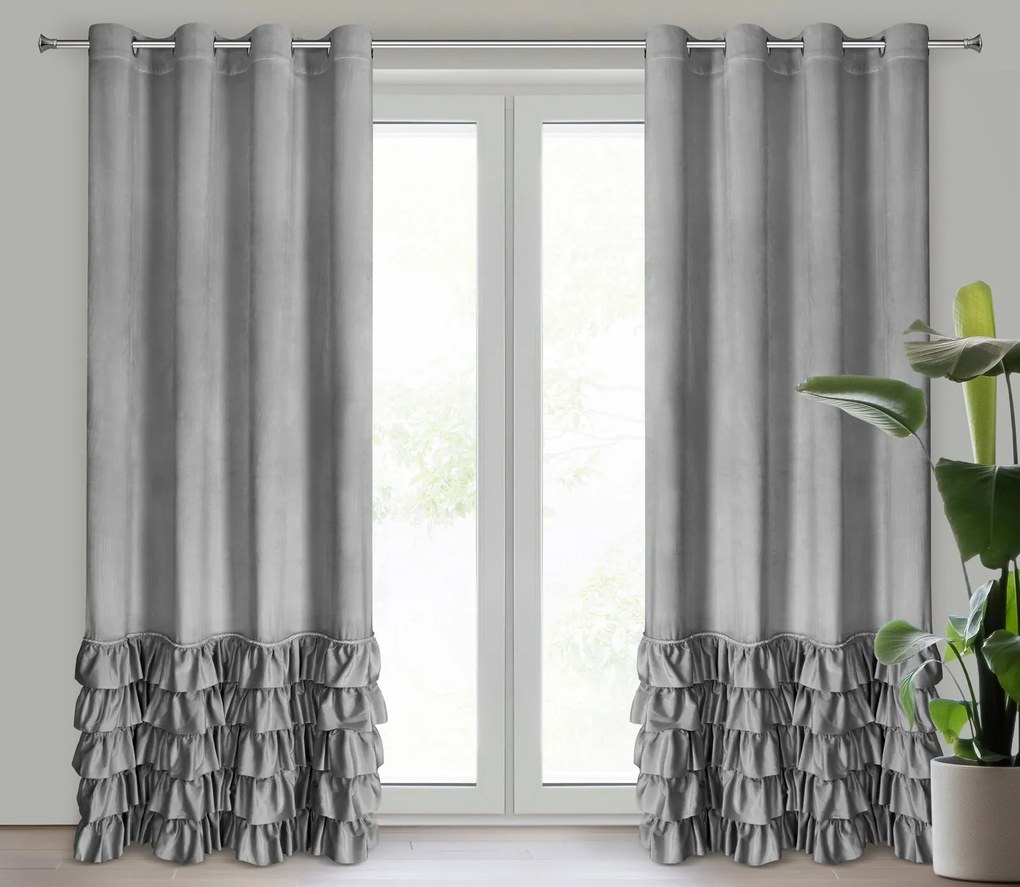 ZATEMŇOVACÍ ZÁVES NA KRÚŽKOCH CARLI 140X250 CM STRIEBORNÁ