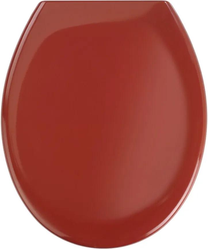 Červené WC sedadlo s jednoduchým zatváraním Wenko Premium Ottana, 45,2 × 37,6 cm
