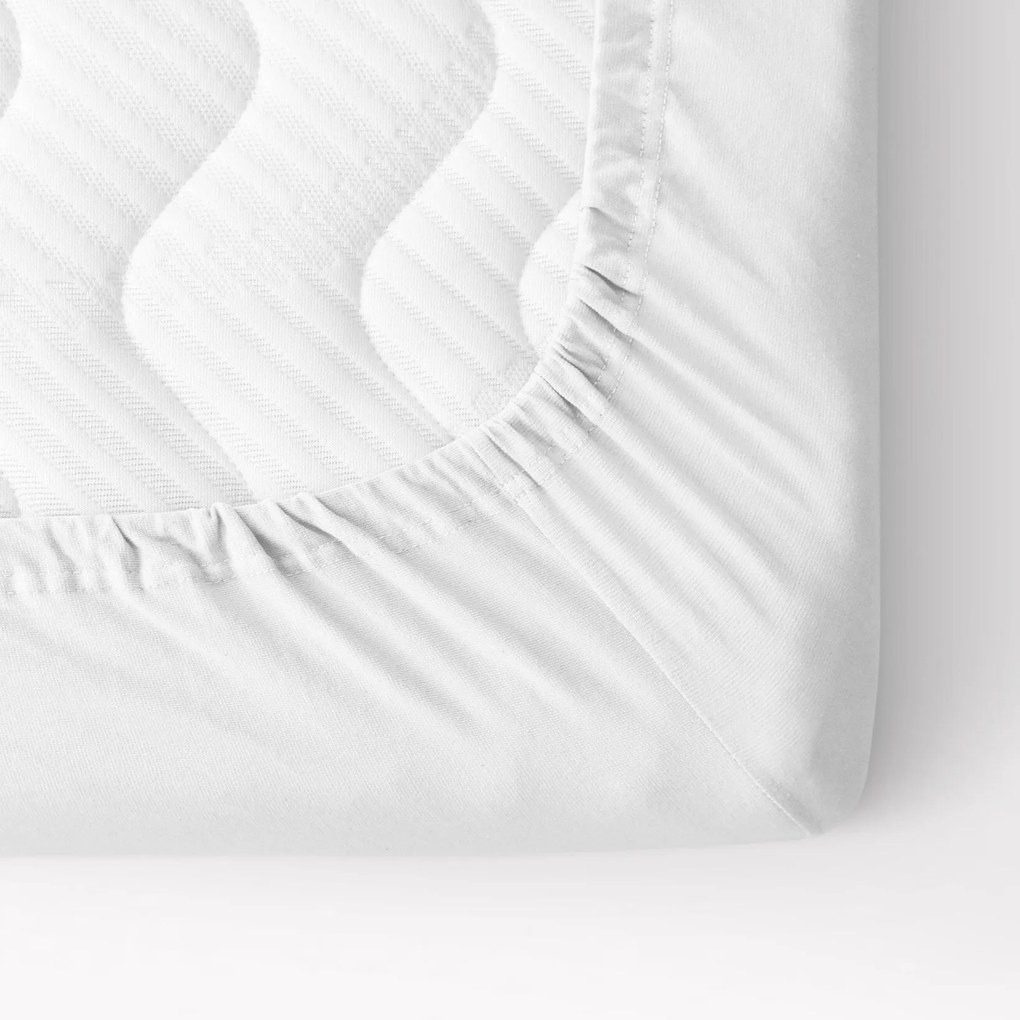 Goldea plachta jersey s napínacou gumou - biela 180 x 200 cm