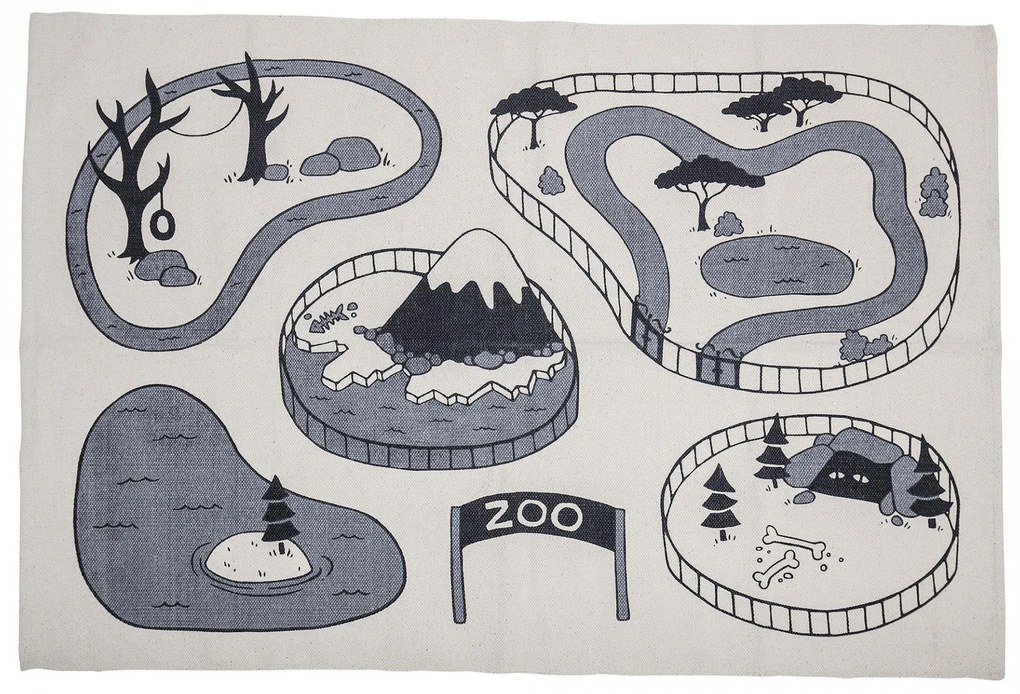 Bloomingville Koberček Grey Zoo 155x100 cm