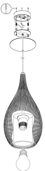 Eglo 92251 - Luster RAZONI 1xE27/60W/230V