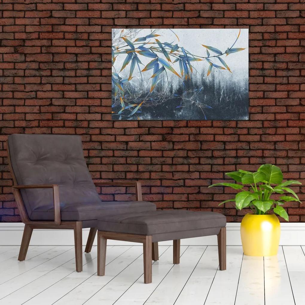 Obraz - Bambus na stene (90x60 cm)