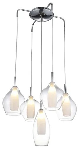 Industriálny luster Amber 5 číra