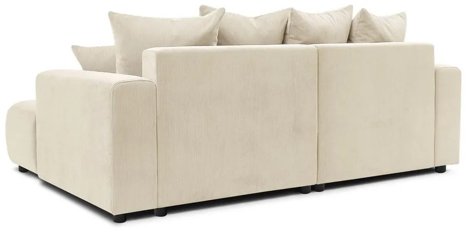 Krémová zamatová rohová pohovka Enjoy – Bobochic Paris