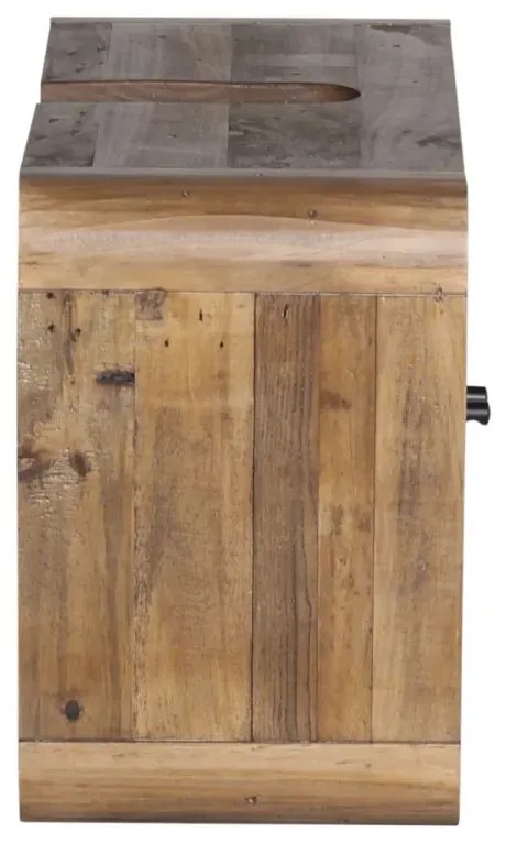 furniture-nabytek.cz - Masivní skříňka pod umyvadlo Dinglová z recyklované borovice a MDF, lakovaná, přírodní / šedá – 67×30×45 cm