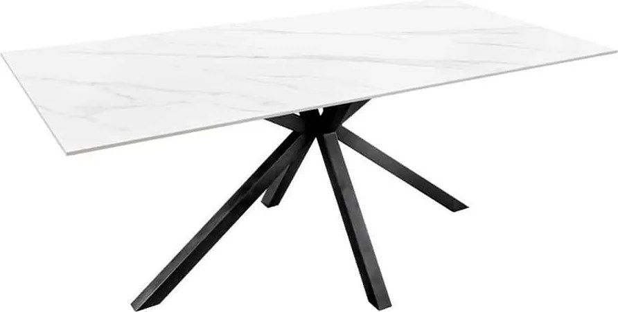 Keramický jedálenský stôl Fabrico 160 cm biely