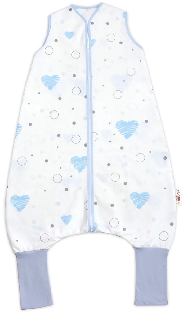 Teplejší spací vak s nohavičkami Baby Nellys I love Boy, modrá/biela S (0-2,5r)