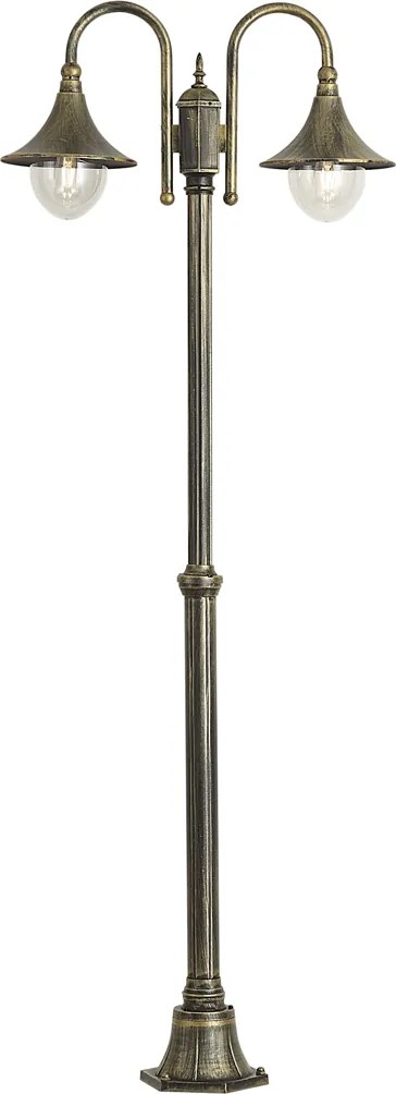 Klasická vonkajšia lampa čierna so zlatou 200 cm IP44 - Daphne