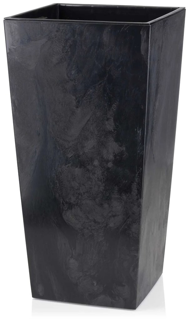 PLASTOVÝ KVETINÁČ PORTO 68X35X35 CM IMITÁCIA BETÓNU ČIERNA