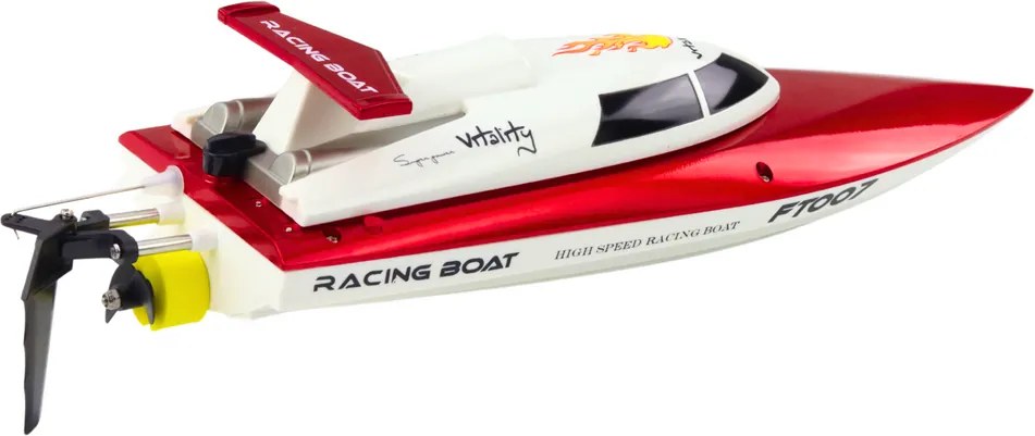 LEAN Toys Vitality Motorový čln FT007 na diaľkové ovládanie RC 1:16 bielo-červený