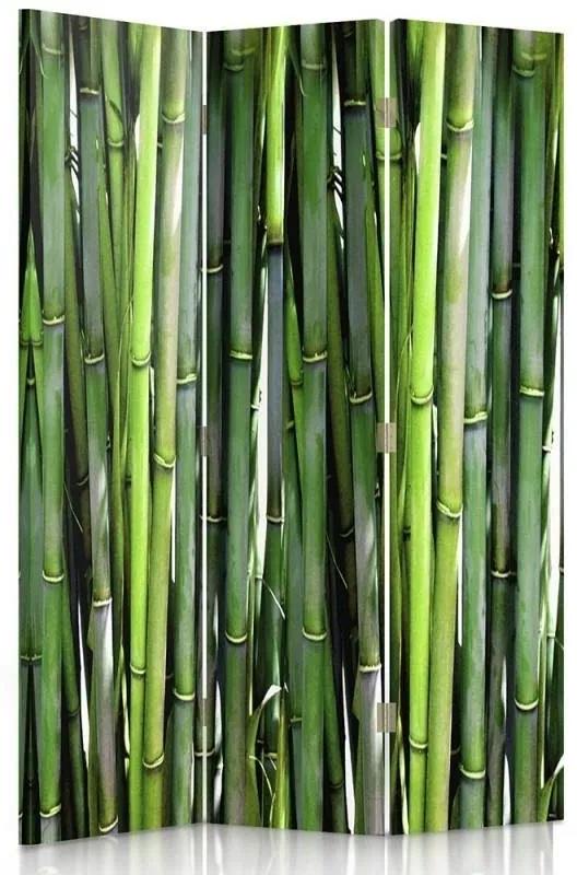 Ozdobný paraván, Bambus - 110x170 cm, trojdielny, obojstranný paraván 360°
