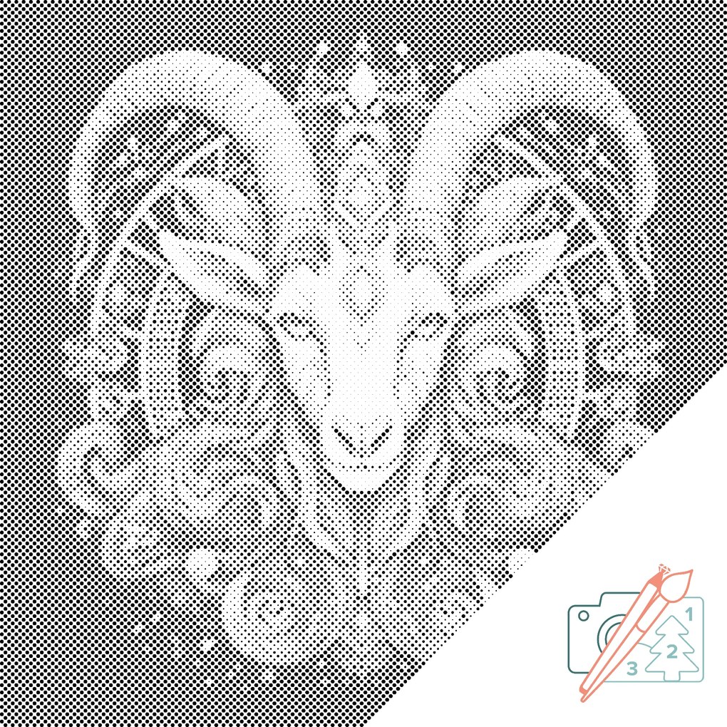 Gario Bodkovanie Kozorožec/Capricornus Rozmery: 50 x 50 cm, Rámovanie: S vnútorným rámom, Farba bodiek: Čierna