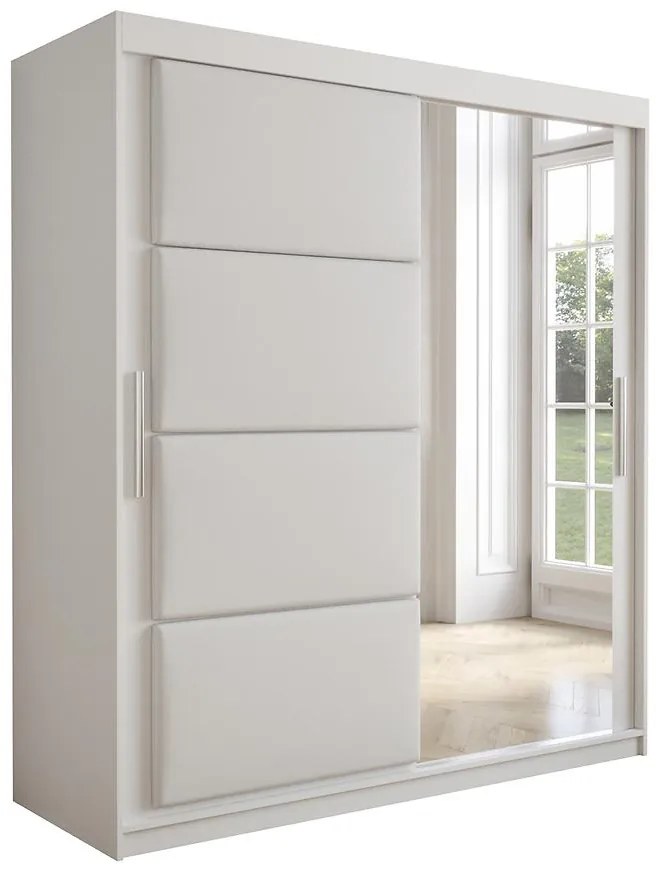 Skriňa Tapi 180 Biely/Biela ekokoža