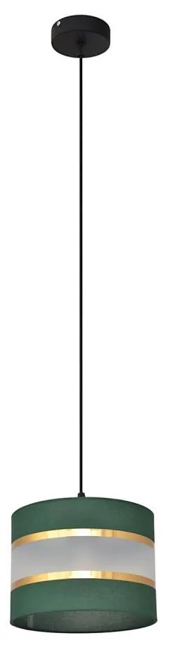 Luster na lanku HELEN 1xE27/15W/230V pr. 20 cm zelená/zlatá