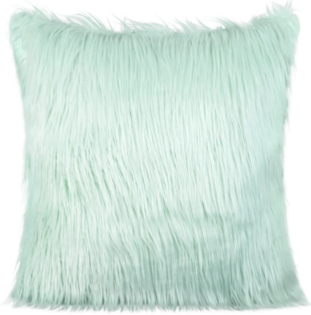 CHLPATÁ DEKORAČNÁ OBLIEČKA NA VANKÚŠ 819 45X45 CM MENTOLOVÁ