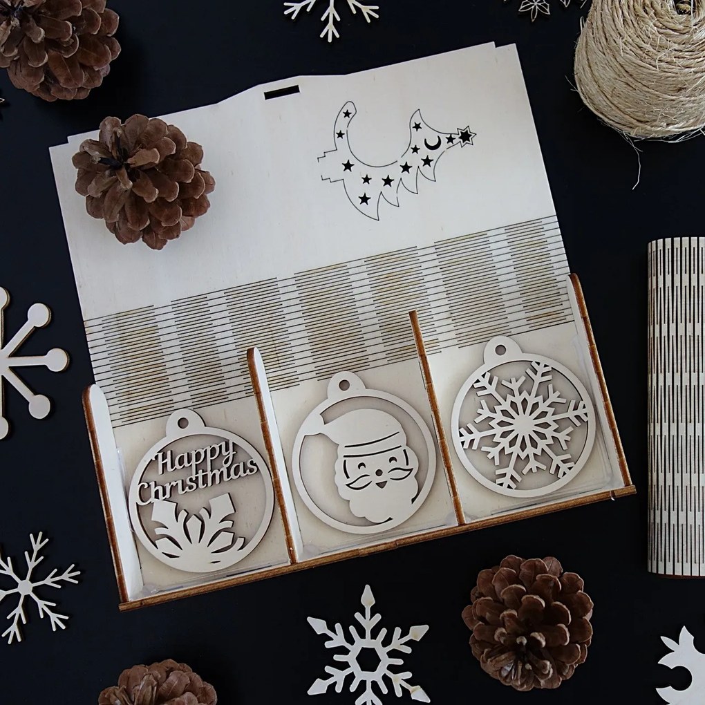SENTOP | Vianočné ozdoby z dreva a plastu, Vianočné dekorácie drevené , drevené doplnky PR0096-Christmas decorati HEU-