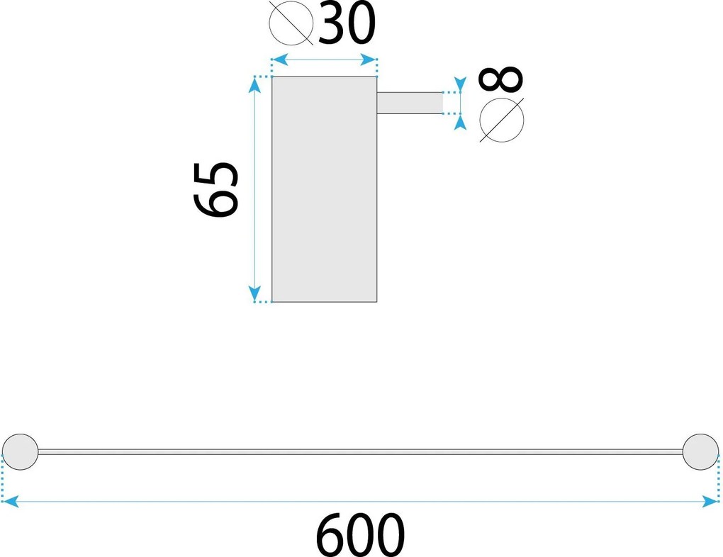 Rea Solo, nástenný kúpeľňový vešiak 60cm, 64101, medená matná, REA-84201