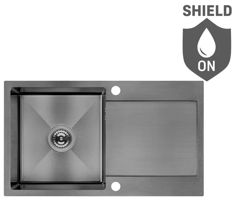 Laveo Marmara, 1-komorový nerezový drez 760x440x200mm, grafitová, LAV-SAM_511T