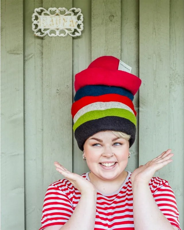 Klobúk do sauny z ovčej vlny Lahtiset, svetlo sivý