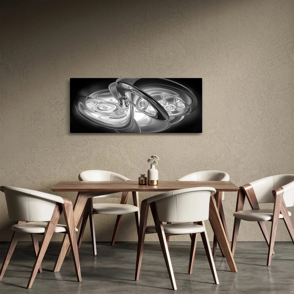 Obraz modernej sivej abstrakcie (120x50 cm)