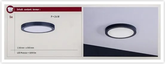 Paulmann 70988 - LED/22W Stropné svietidlo ABIA 230V antracit