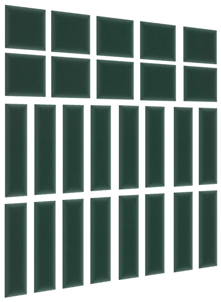Čalúnený panel na stenu Quito 30x30 cm - tmavozelená