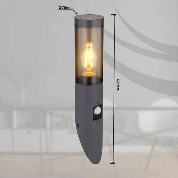 Globo 3157SAS- Vonkajšie nástenné svietidlo so senzorom BOSTON 1xE27/60W/230V IP44