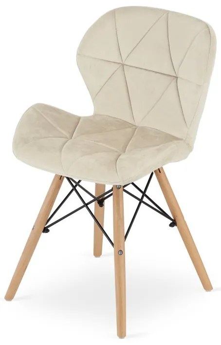 Zamatové kreslo LAGO - béžové Farba: Hnedá
