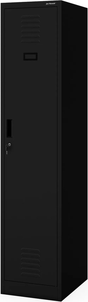 Dvojkomorová pracovná skrinka na oblečenie čierna, 400x1800x500 mm: KACPER 1 Plus