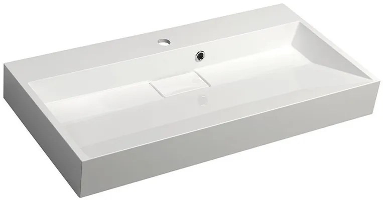 Sapho Sapho, AMUR umývadlo vrátane krytu výpuste 90x46cm, liaty mramor, biela, 55032