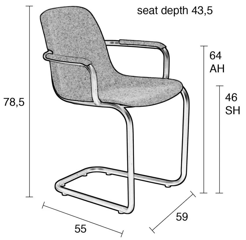 Svetloružové jedálenské stoličky v súprave 2 ks Thirsty – Zuiver