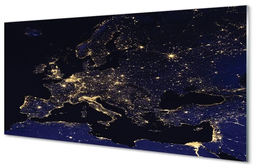 Obraz na skle sky mapa svetle 100x50 cm