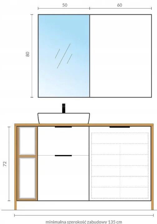 Cersanit City, otvorená spodná policová skrinka 20x45x72 cm, dub, S584-025-DSM