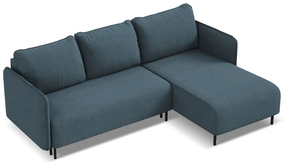 Modrá rozkladacia/s úložným priestorom rohová pohovka (pravý roh) Luana – Makamii