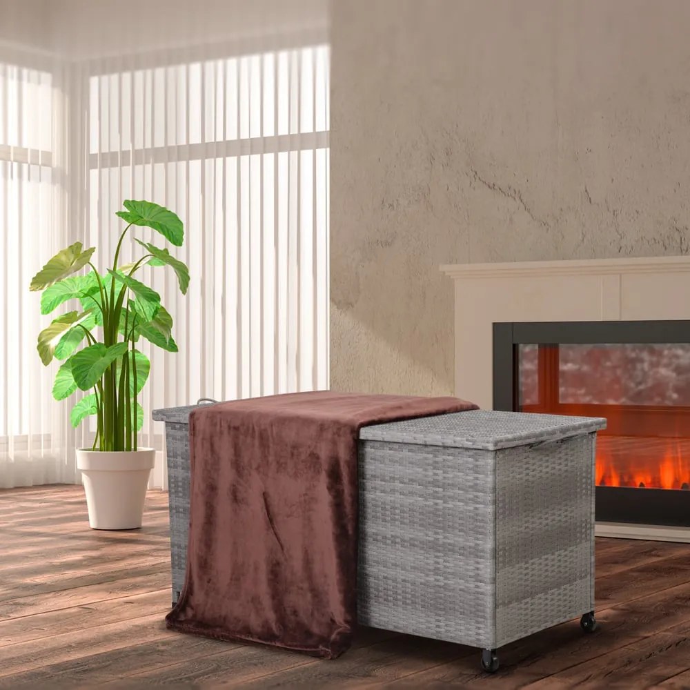 InternetovaZahrada Úložný box 122x56x61cm – sivý s kolieskom