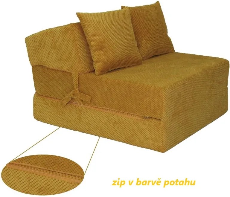 Rozkladacie molitanové kreslo (matrace) DOT - medovo žlté