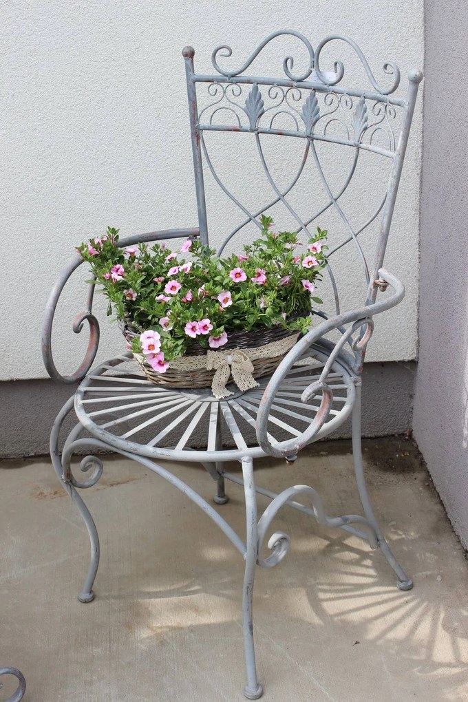 Sivý záhradný nábytok kovový set 2+1 Romace