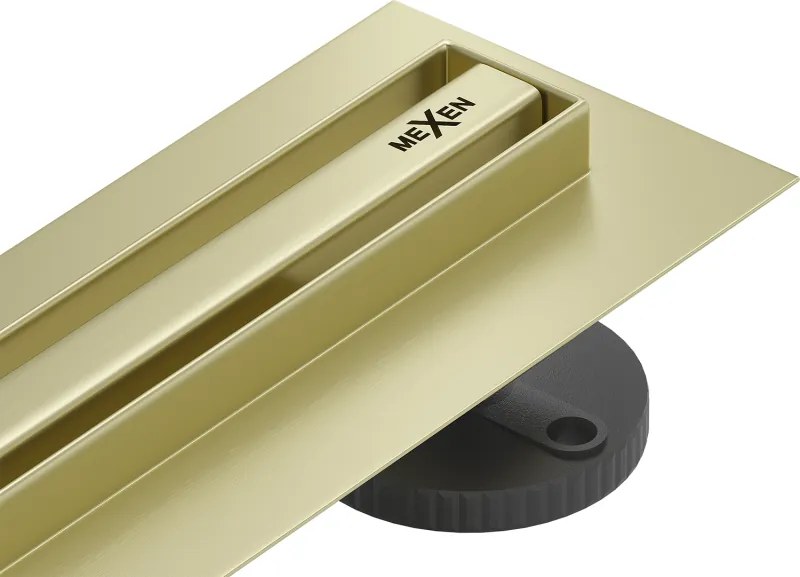 Mexen Flat 360° Slim sprchový žľab 110 cm, zlatá matná, 1A41110
