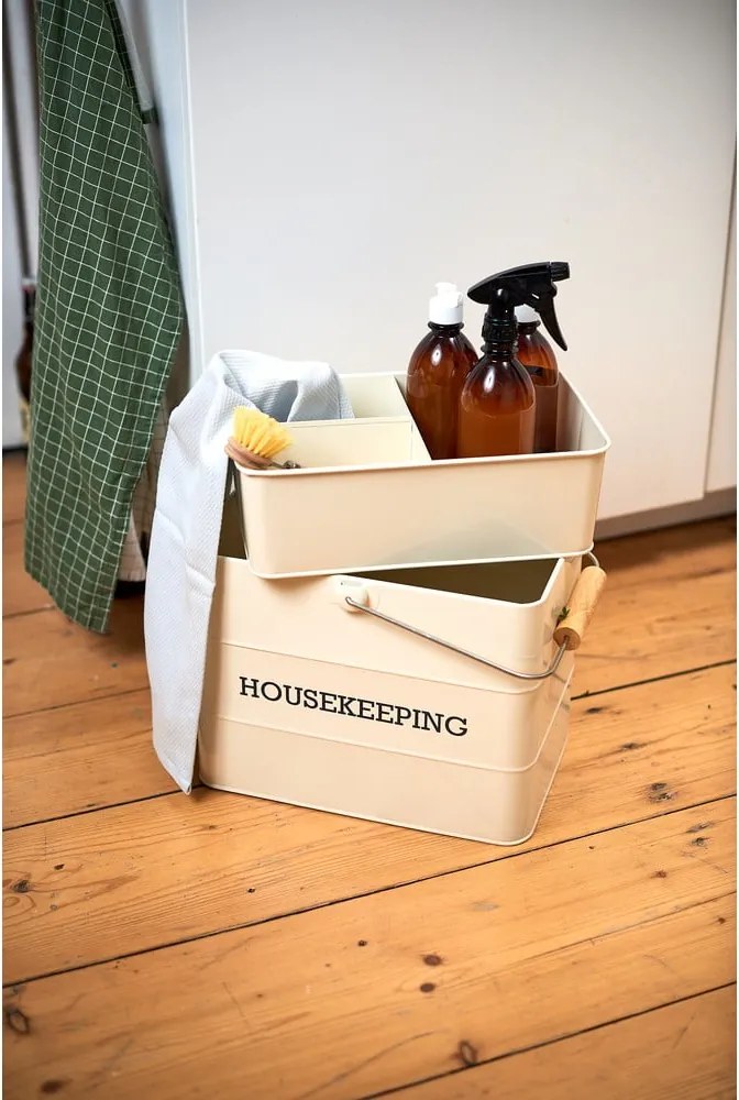 Krémovobiely stojan na čistiace prostriedky Kitchen Craft Living Nostalgia