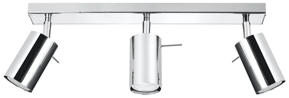 Stropné svietidlo v striebornej farbe Sollux Etna, dĺžka 45 cm