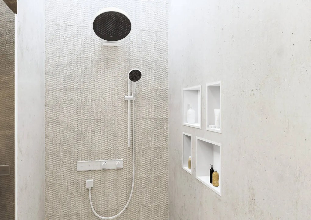 Hansgrohe Unica, S Puro sprchová tyč 900 mm so sprchovou hadicou Isiflex 1600 mm, matná biela, HAN-28631700