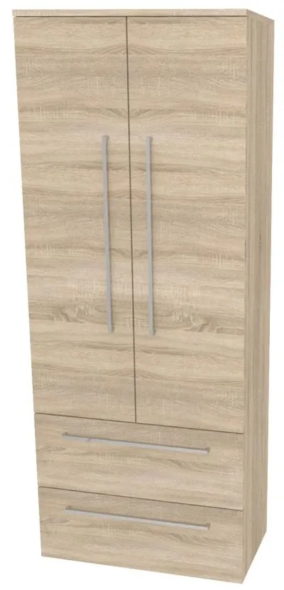 Mereo, Mereo Bino, kúpeľňová skrinka vysoká 163 cm, dvojitá, Multidecor, Dub Bardolino, MER-CN699DBAR