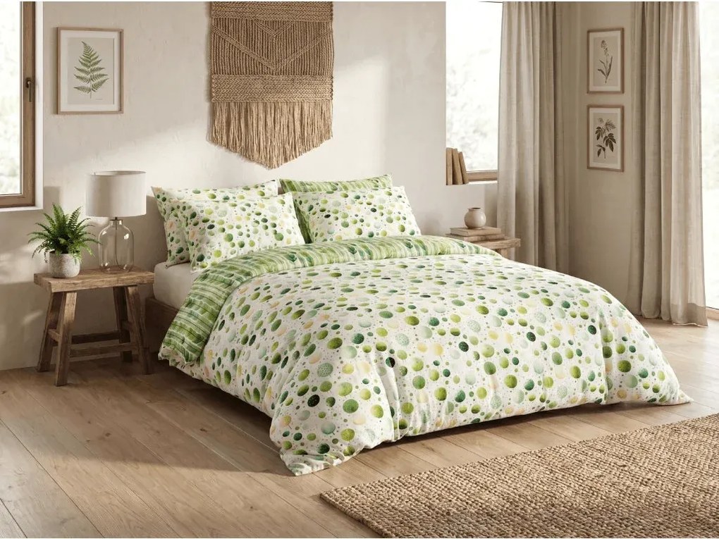 Sada polybavlnených obliečok GREEN TREES POLY zelené + obliečka na vankúš 50 x 70 cm ZDARMA