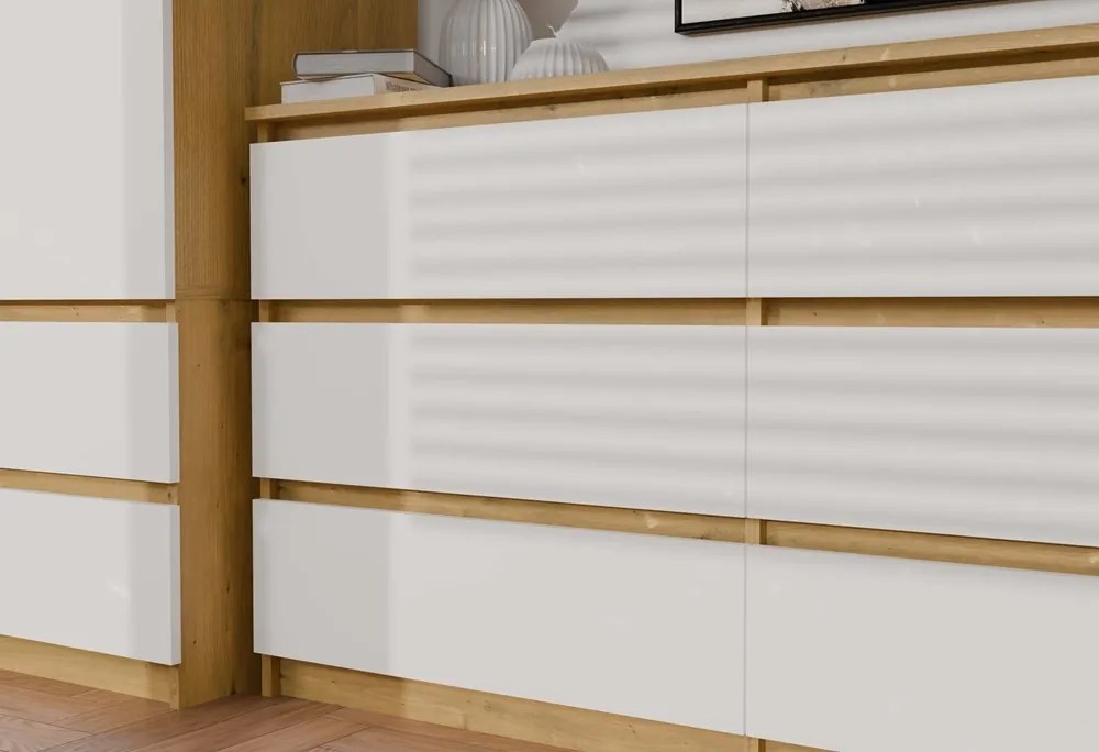 Komoda MALWA M6 140 dub artisan/biela