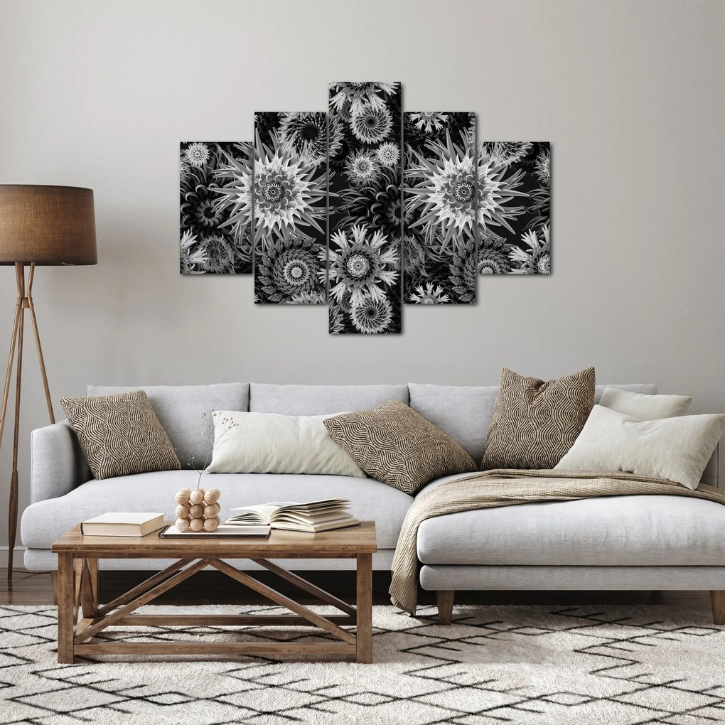 Obraz - Čiernobiele bodliaky (150x105 cm)