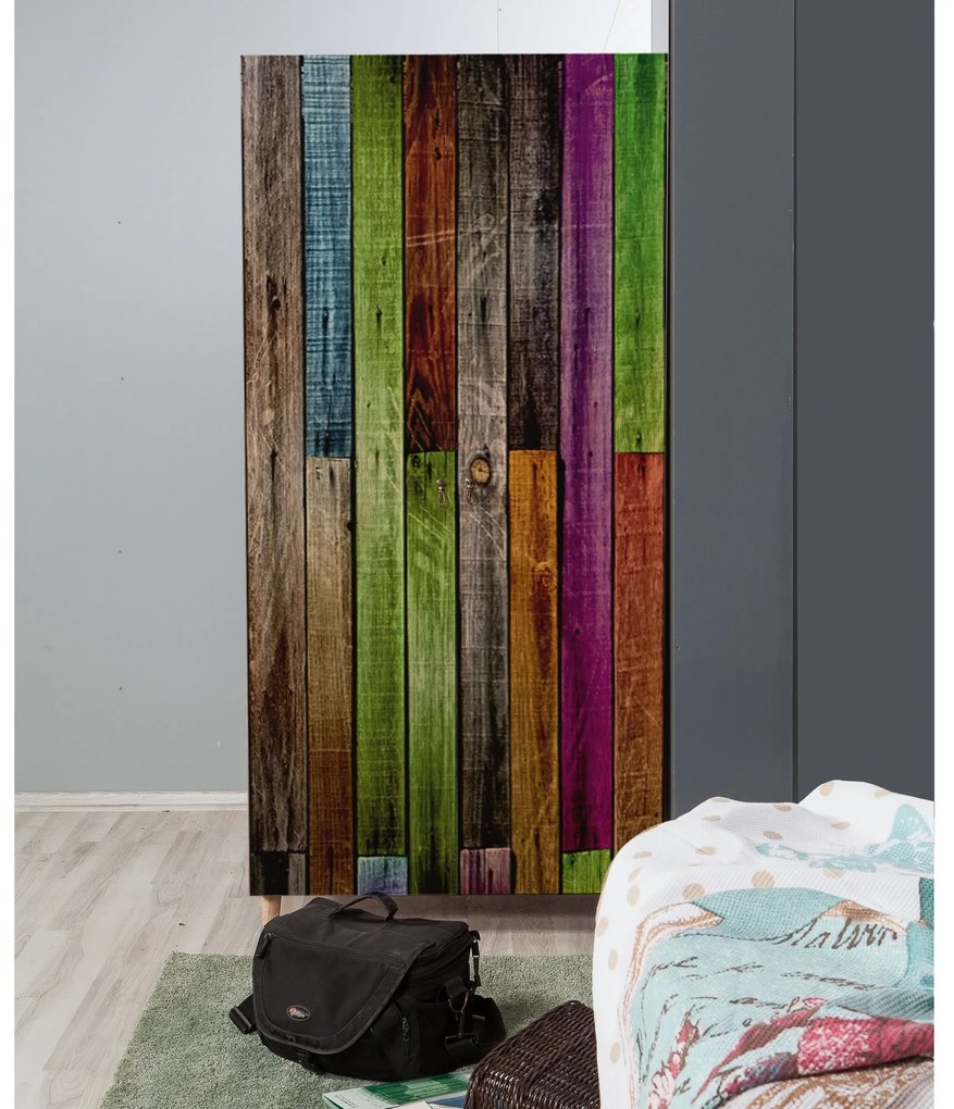 Šatníková skriňa Stil 90 cm dub sonoma/viacfarebná