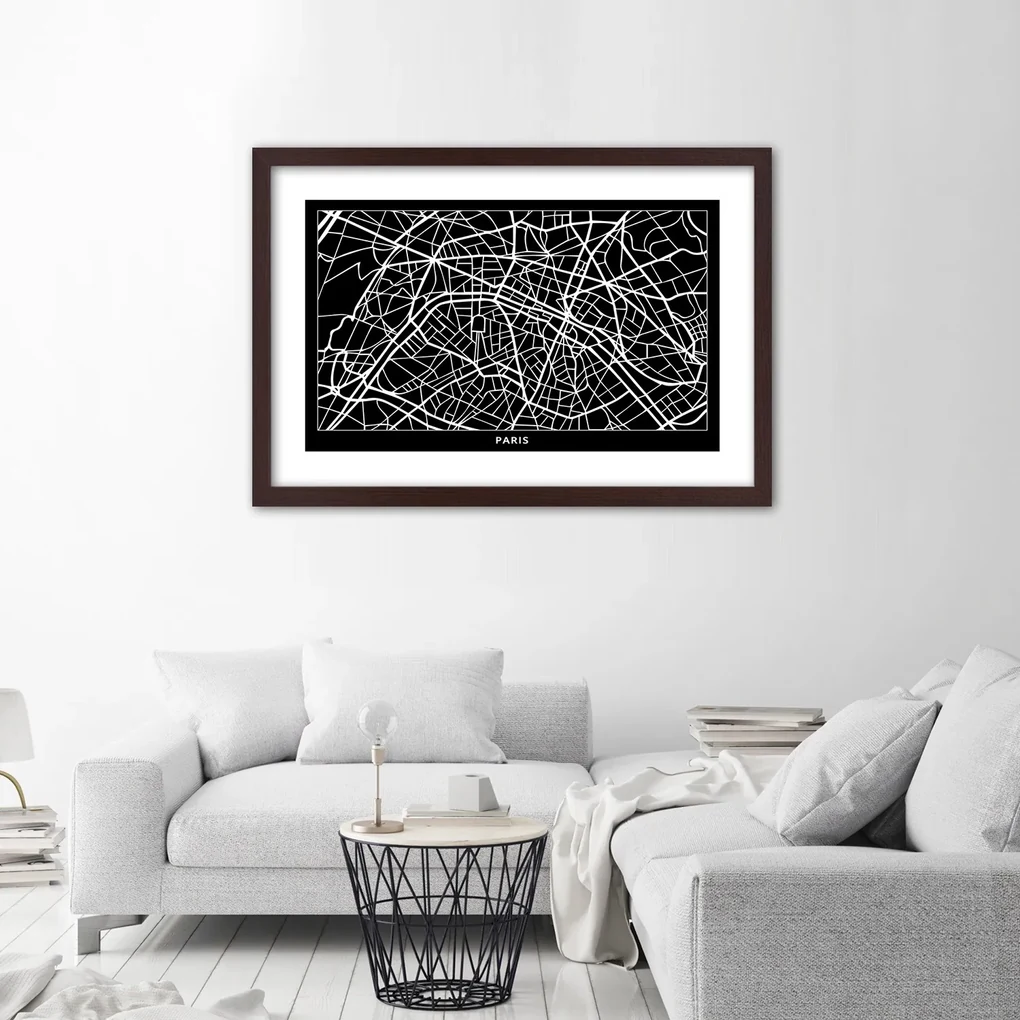 Gario Plagát Plán mesta Paríž Farba rámu: Bez rámu, Rozmery: 60 x 40 cm