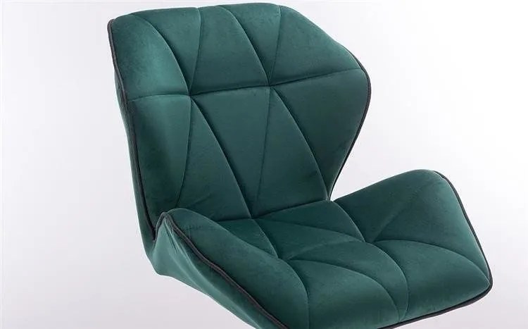 LuxuryForm DESIGN Barová stolička MILANO MAX VELUR na zlatom tanieri - zelená