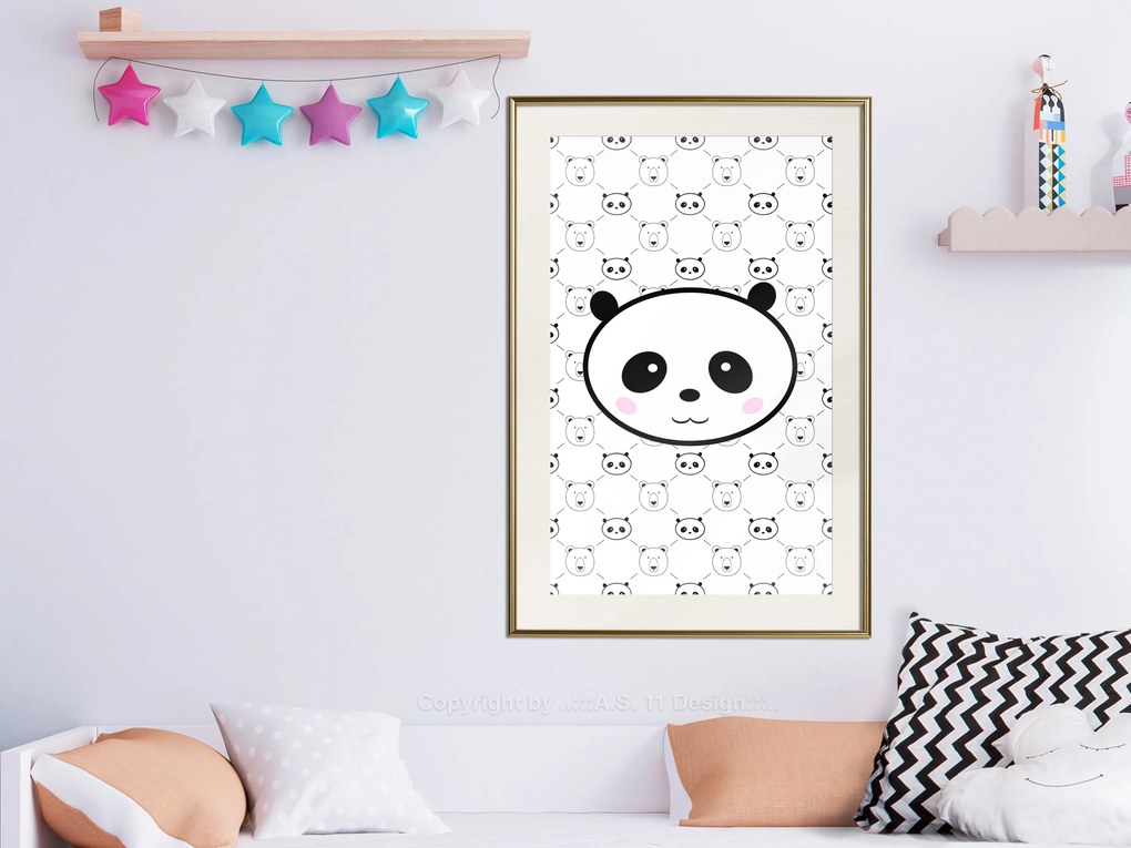 Artgeist Plagát - Pandas and Bears [Poster] Veľkosť: 30x45, Verzia: Čierny rám